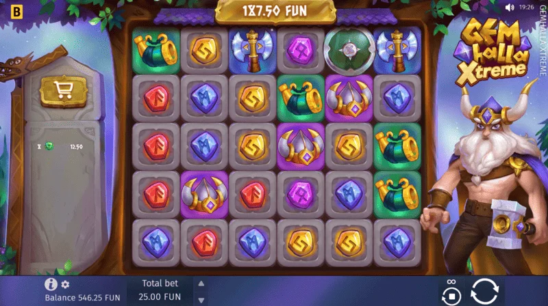 Gemhalla Xtreme - base game win