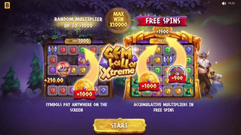 Gemhalla Xtreme - main menu